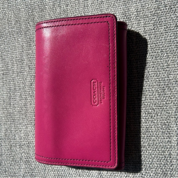 Coach Handbags - Coach Fuchsia Leather Wallet